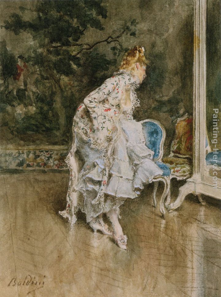 The Beauty Before The Mirror painting - Giovanni Boldini The Beauty Before The Mirror art painting